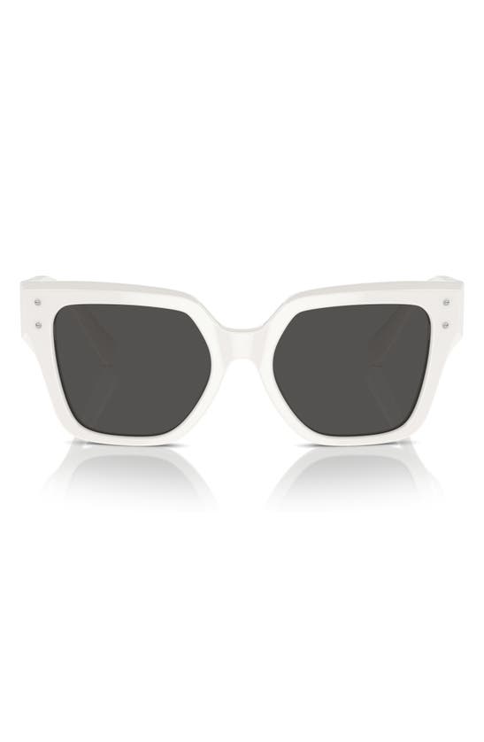 Shop Dolce & Gabbana Dolce&gabbana 52mm Square Sunglasses In White