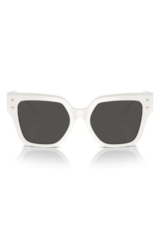 Dolce & Gabbana 52mm Square Sunglasses In White