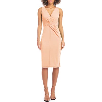 Christian Siriano Pleat Front Sleeveless Sheath Dress, Pink