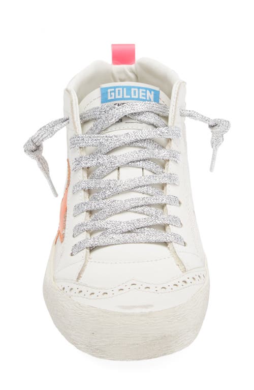 Shop Golden Goose Mid Star Sneaker In White/orange