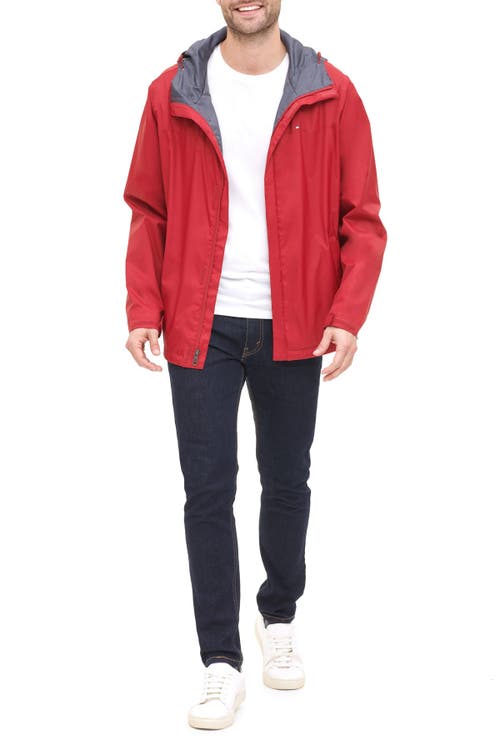 TOMMY HILFIGER TOMMY HILFIGER HOODED RAIN SLICKER JACKET 