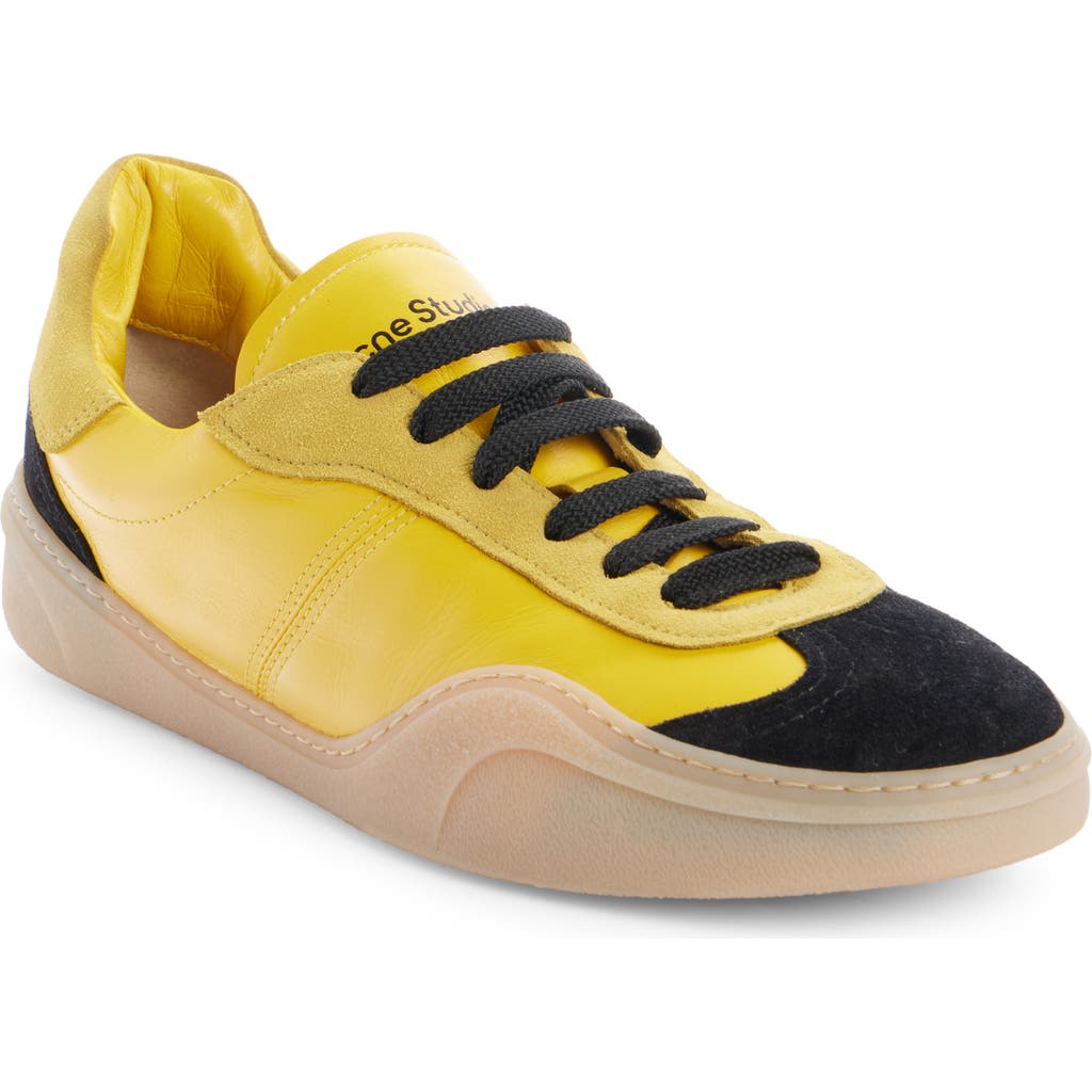 Shop Acne Studios Low Top Sneaker In Yellow/black