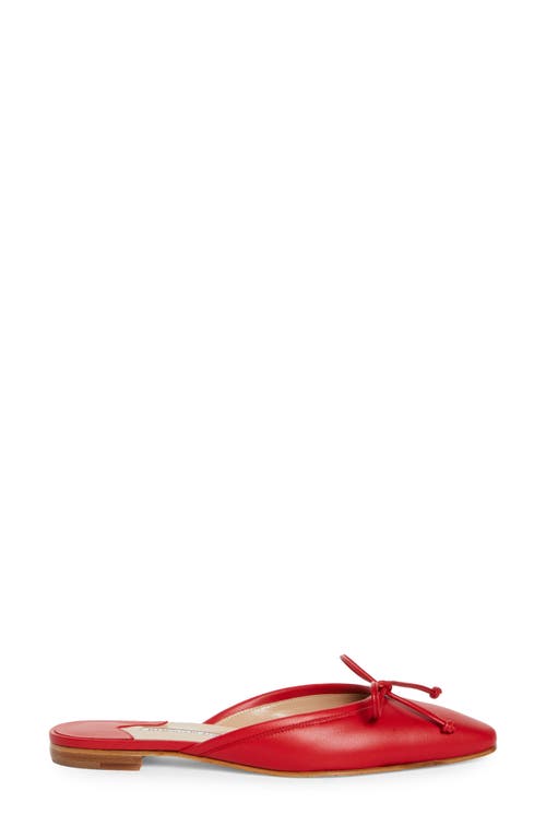 Manolo Blahnik Ballerimu Square Toe Mule In Red