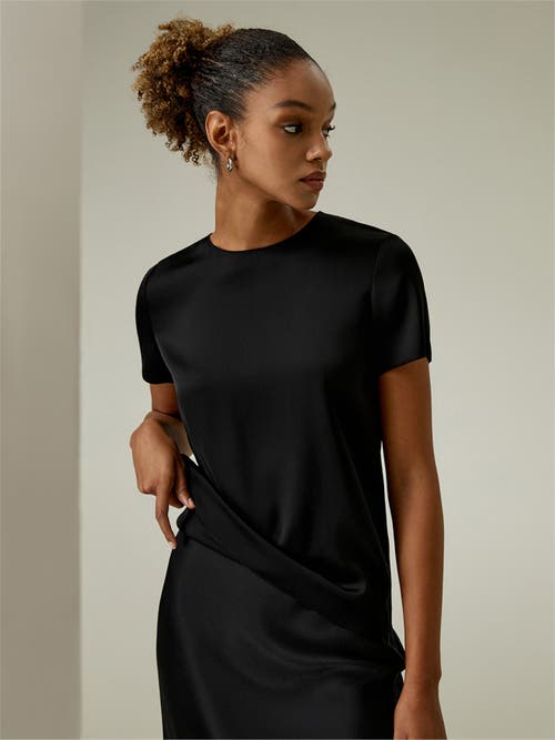 Lilysilk Basic Silk T Shirt In Black