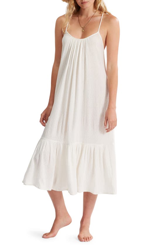 Billabong Ready For Sun Crinkle Cotton Coverup Dress In Salt Crystal