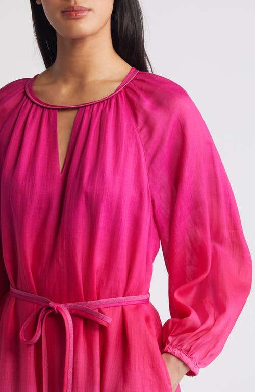 Shop Tommy Bahama Harmony Hues Long Sleeve Maxi Dress In Pink Papaya