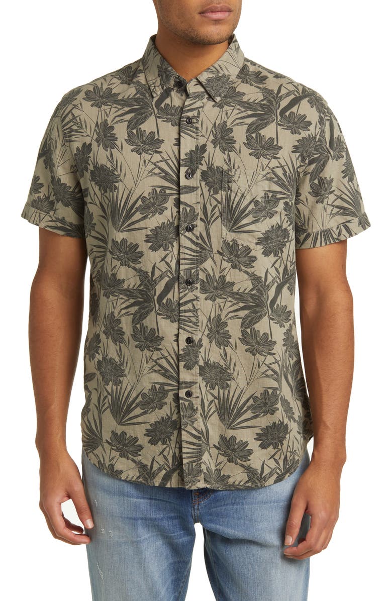 Rails Carson Floral Short Sleeve Linen Blend Button-Up Shirt | Nordstrom
