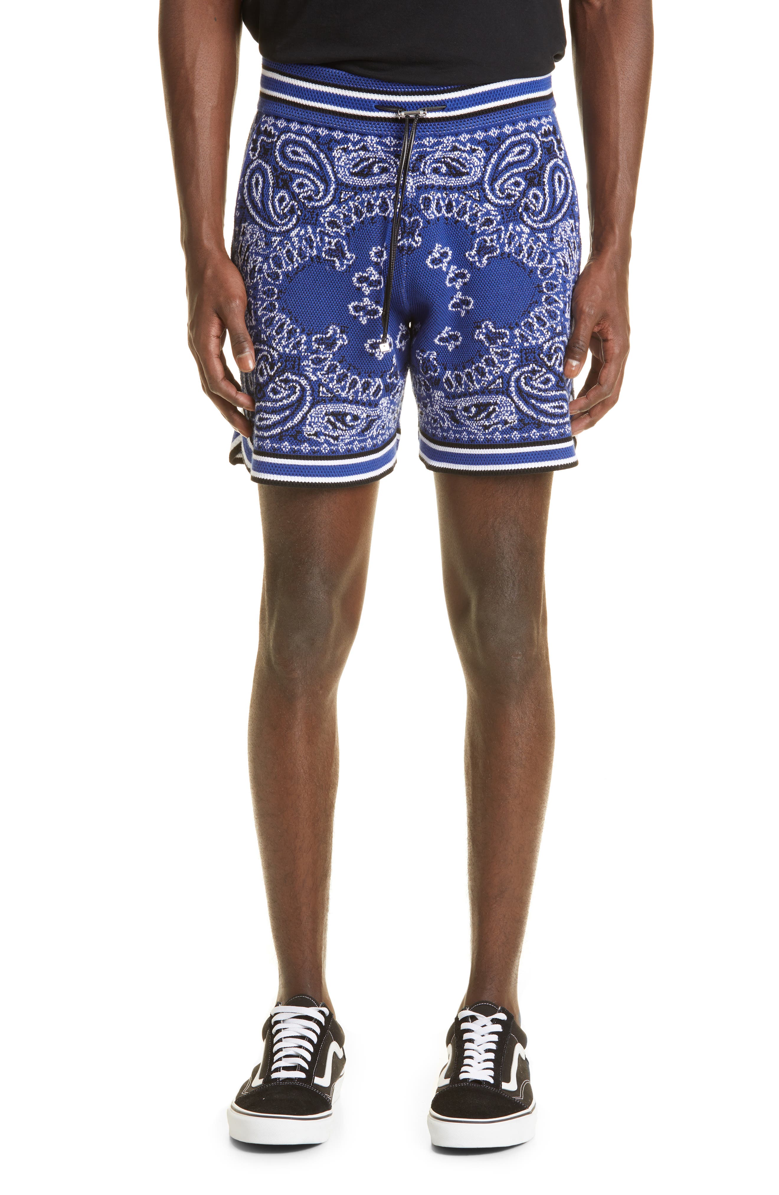 AMIRI - Bandana paisley-pattern cotton-knit shorts