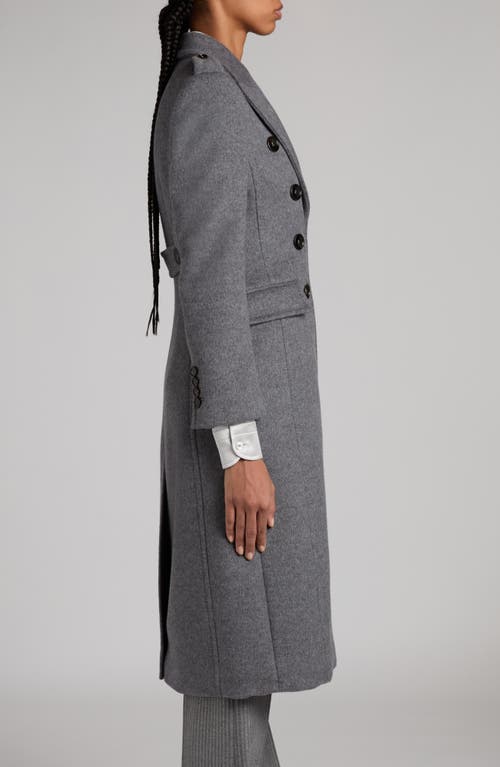 Tom Ford Double Breasted Felt Martingale Coat In Ig344 Mid Grey Melange
