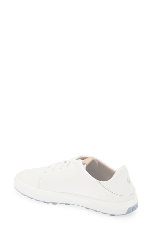 Shop Olukai Wailea Waterproof Spikeless Golf Shoe In White/white