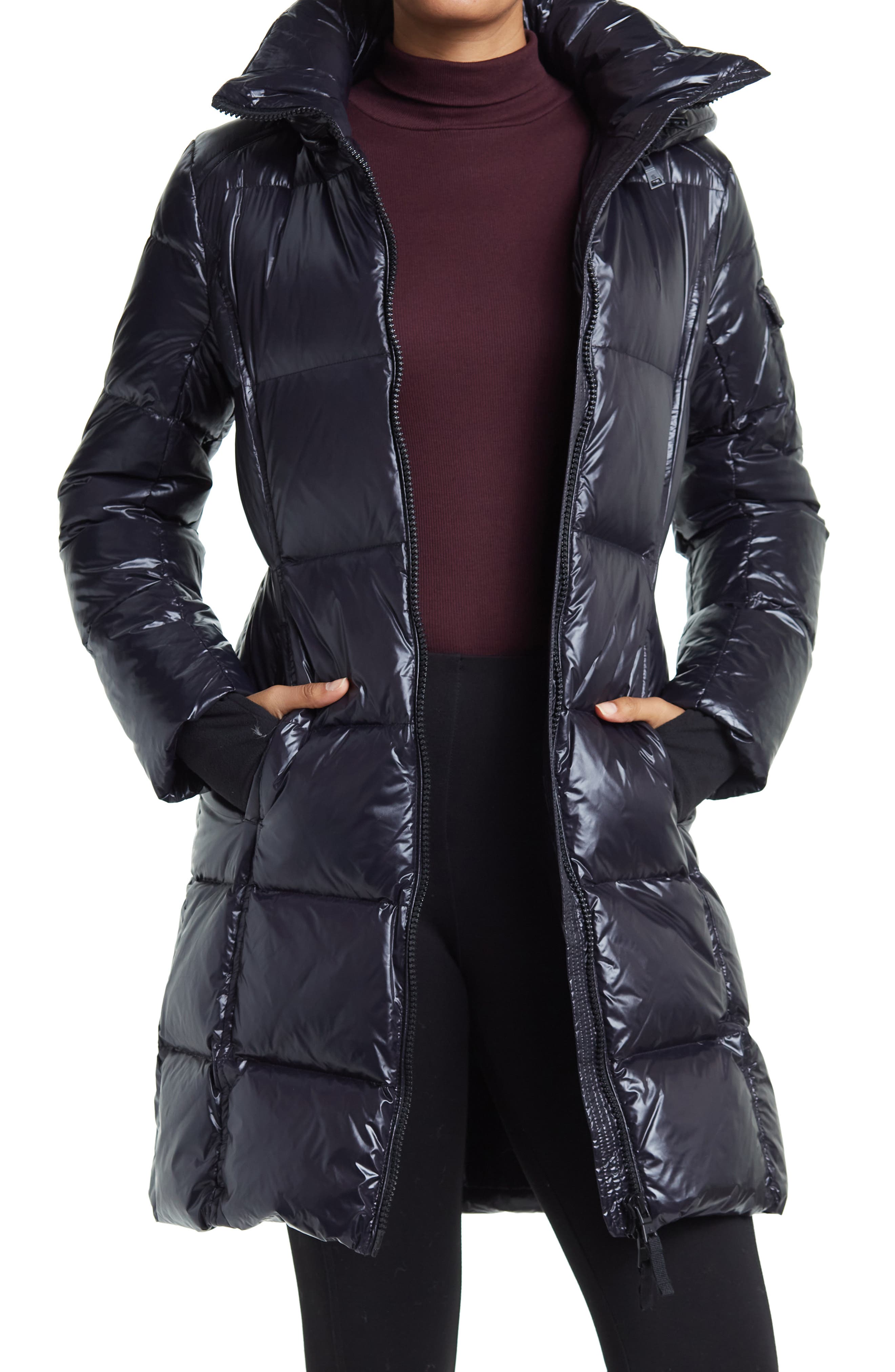 S13 Mulberry Hooded Quilted Down Puffer 