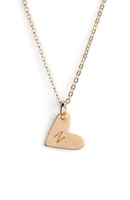 Nashelle 14k-gold Fill Initial Mini Heart Pendant Necklace In Gray