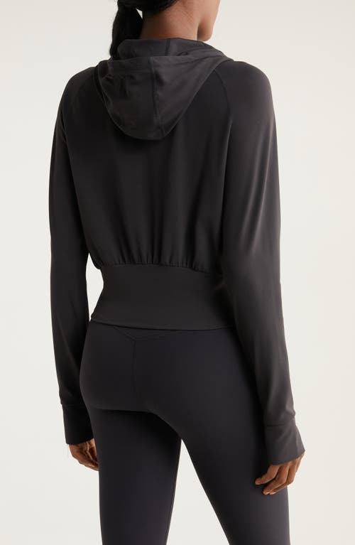 Shop Zella Studio Luxe Zip Hoodie In Black