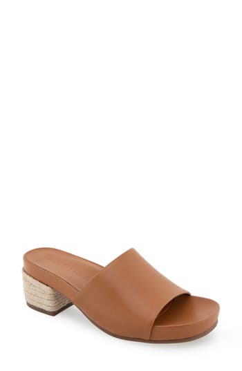 Aerosoles Women's Clark Slip-on Chucky Heel Sandals In Tan Leather