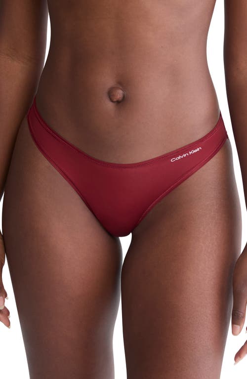 Shop Calvin Klein Ideal Microfiber Bikini In Geq Syrah