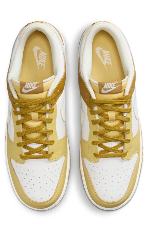 Shop Nike Dunk Low Retro Basketball Sneaker In Bronzine/coconut Milk/gold