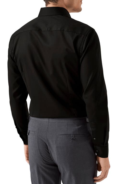 Shop Eton Slim Fit Cotton Twill Dress Shirt In Blackdnu