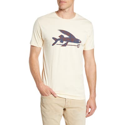 Patagonia Flying Fish Regular Fit Organic Cotton T-Shirt, White