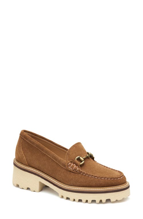 Shop Johnston & Murphy Emmalynn Lug Sole Bit Loafer In Whiskey Suede