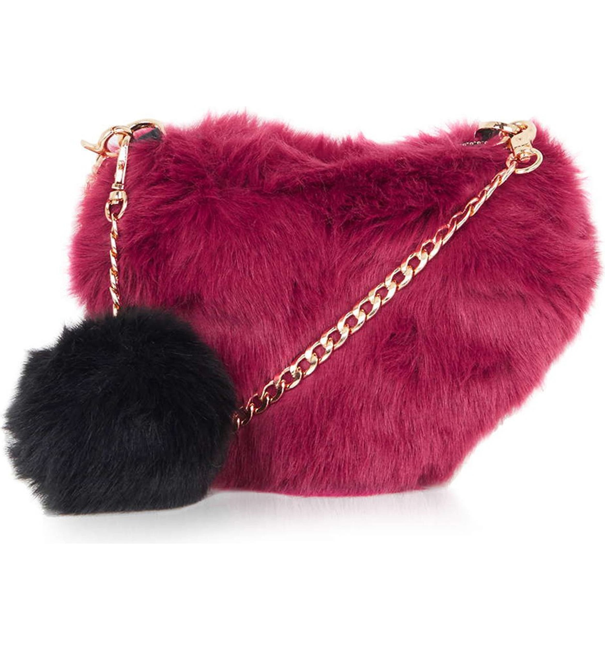 Topshop Faux Fur Heart Crossbody Bag | Nordstrom