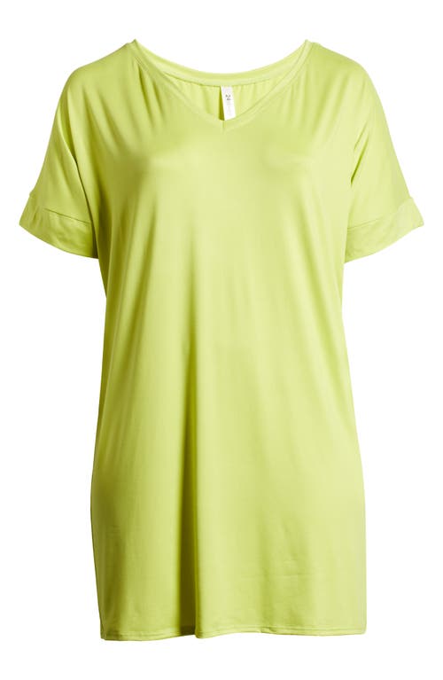 Shop 24seven Comfort Apparel Loose Fit Jersey T-shirt Dress In Lime