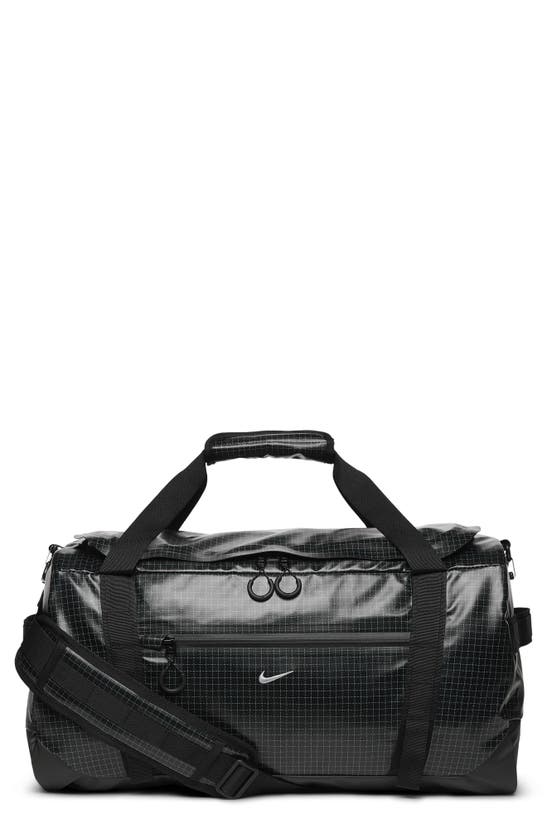 Shop Nike Hike Water Resistant Duffle Bag In Black/ Light Smoke Grey