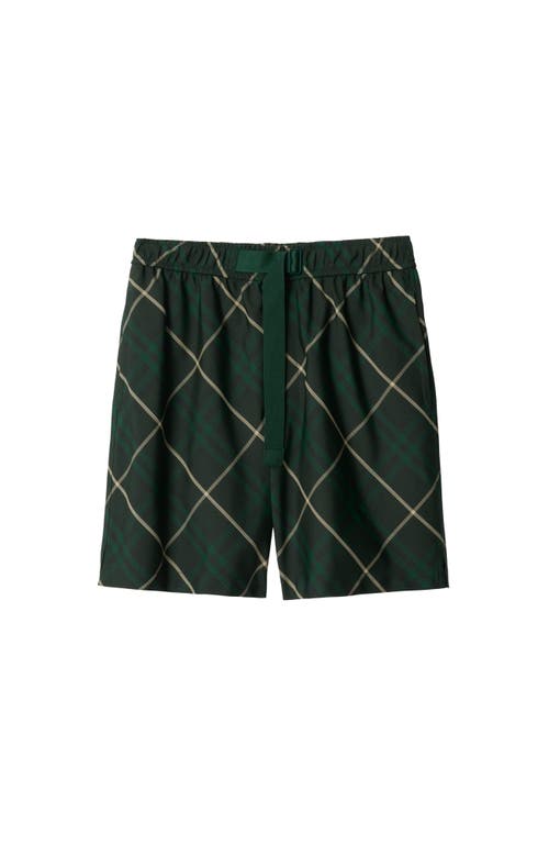 Shop Burberry Check Shorts In Jungle