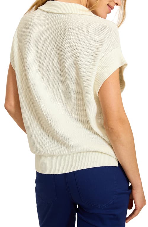 Shop Tommy Bahama Pebble Stitch Short Sleeve Sweater In Coconut