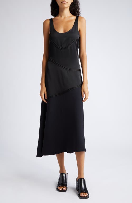 Jil Sander Ajour Seam Satin Slipdress 001-Black at Nordstrom, Us