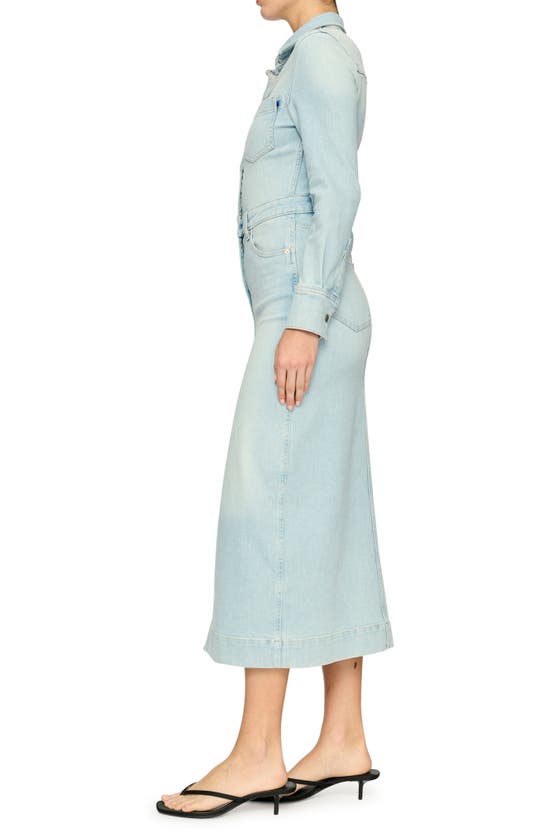 Shop Dl1961 Freja Long Sleeve Denim Dress In Lt. Monterey (vintage)