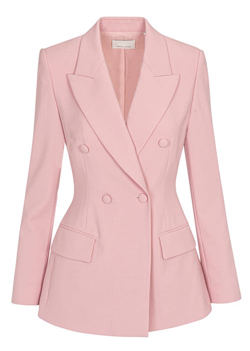 Shop Rebecca Taylor Calvary Twill Double Breasted Blazer In Calamine Pink