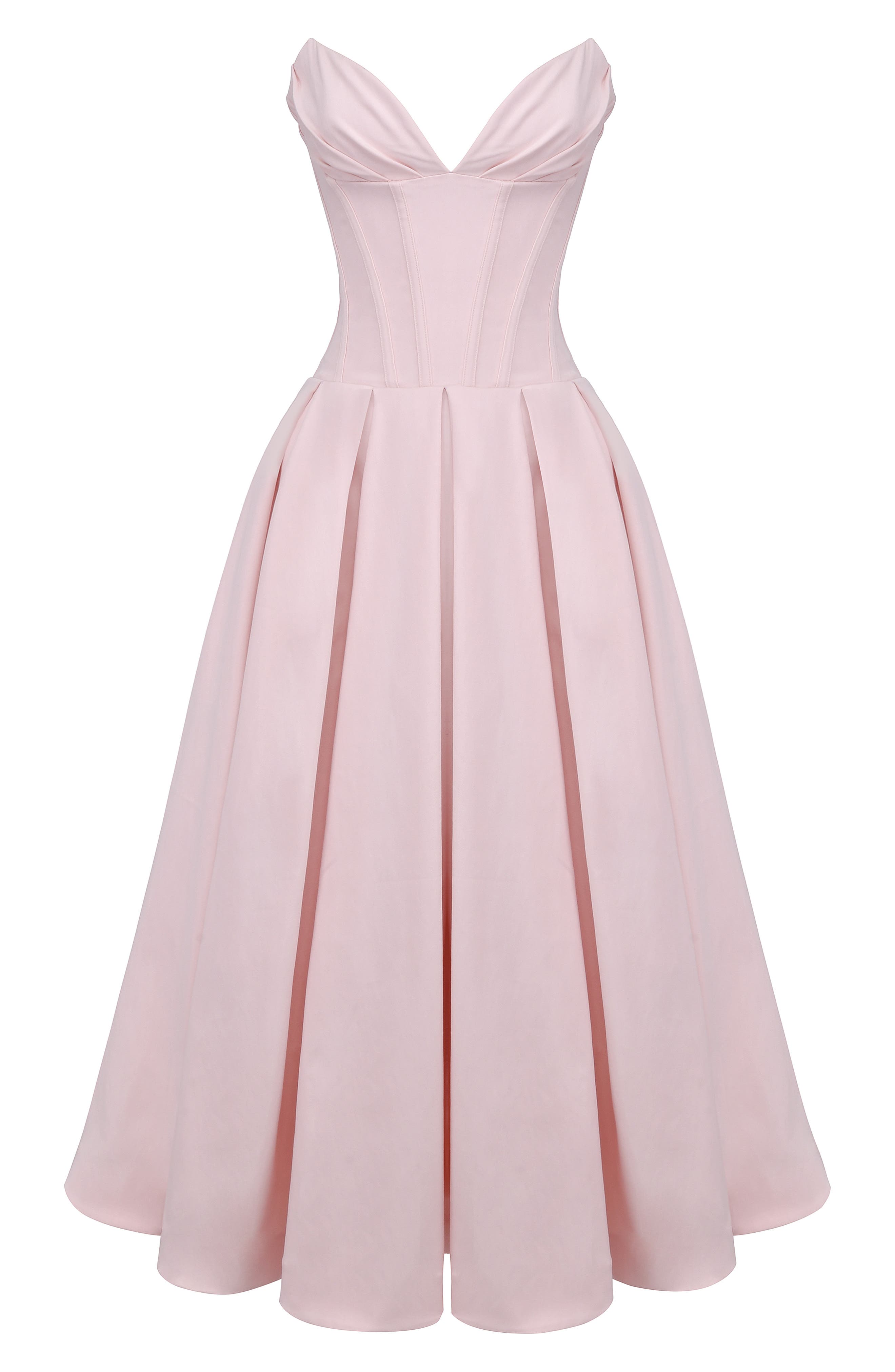 HOUSE OF CB Lady Strapless Midi Dress in Pink Salt | Smart Closet