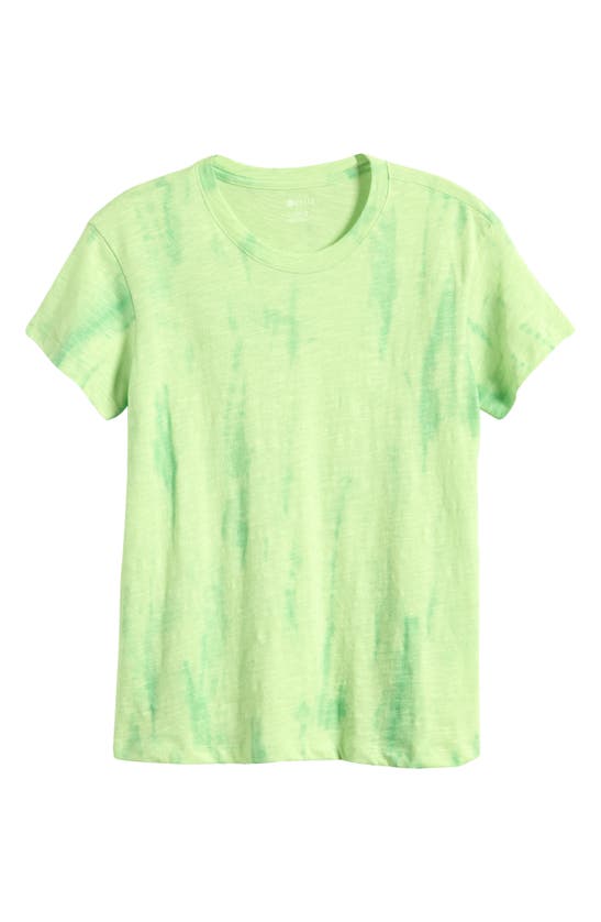 Zella Girl Kids' Tie Dye Cotton T-shirt In Green Katydid