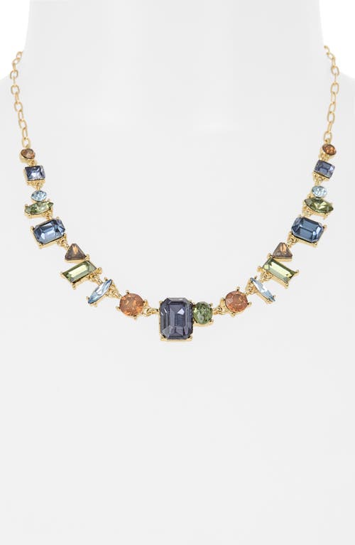 Nordstrom Rack Mixed Cz Stone Chain Necklace In Blue Multi- Gold
