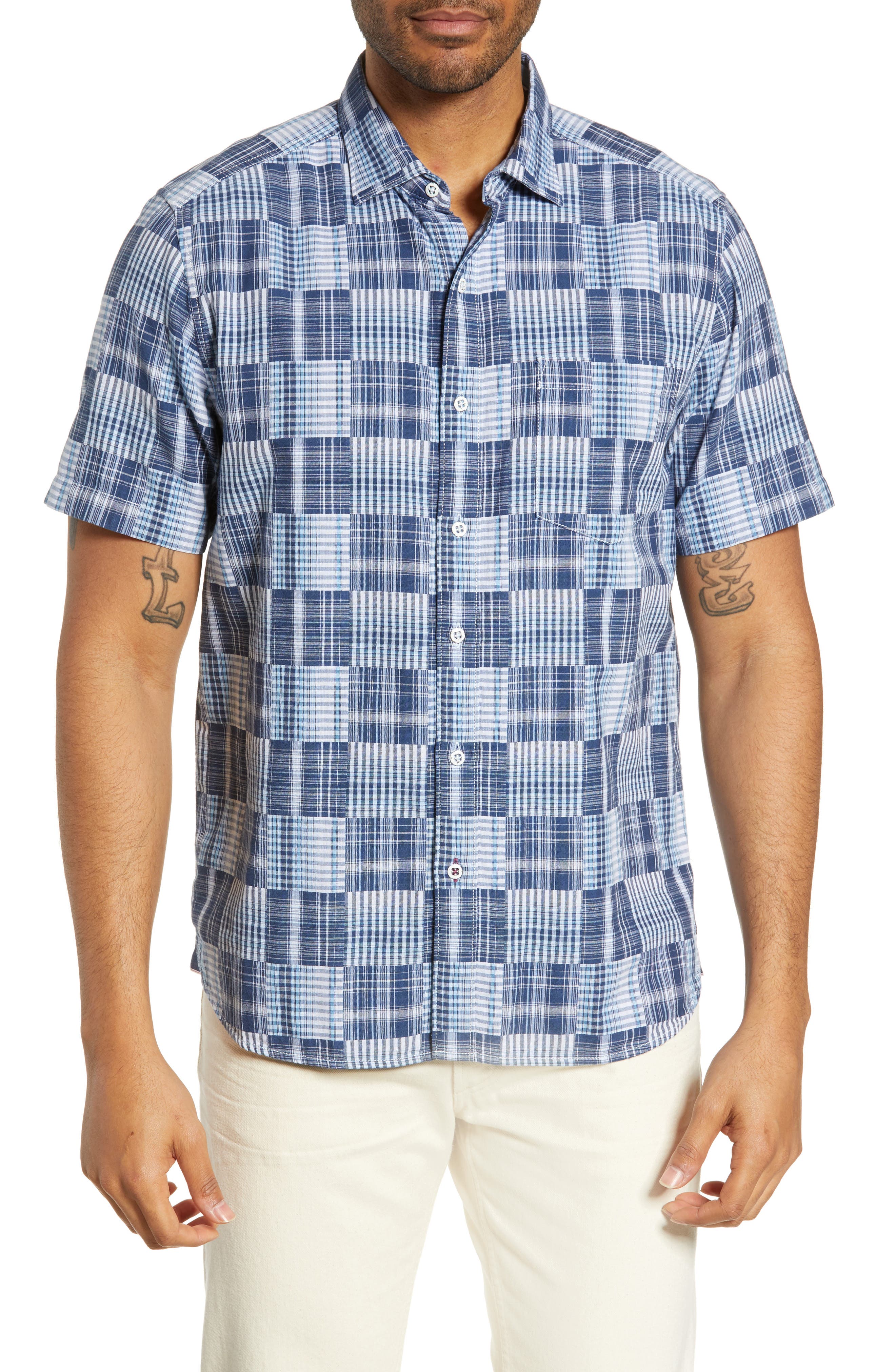 Tommy Bahama Patchwork In Paradise Classic Fit Sport Shirt, Blue