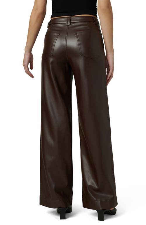 Joe's The Mia High Waist Faux Leather Wide Leg Jeans In Coffee Bean