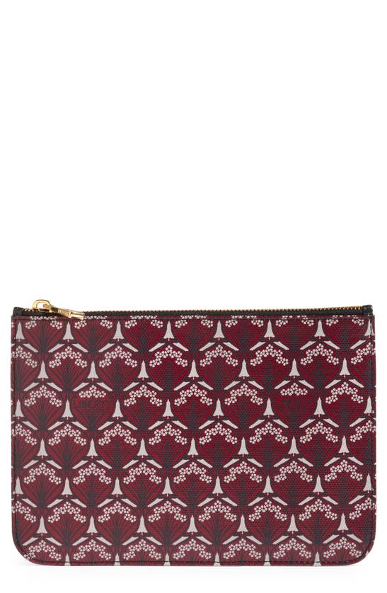 Shop Liberty London Iphis Floral Pouch In Oxblood