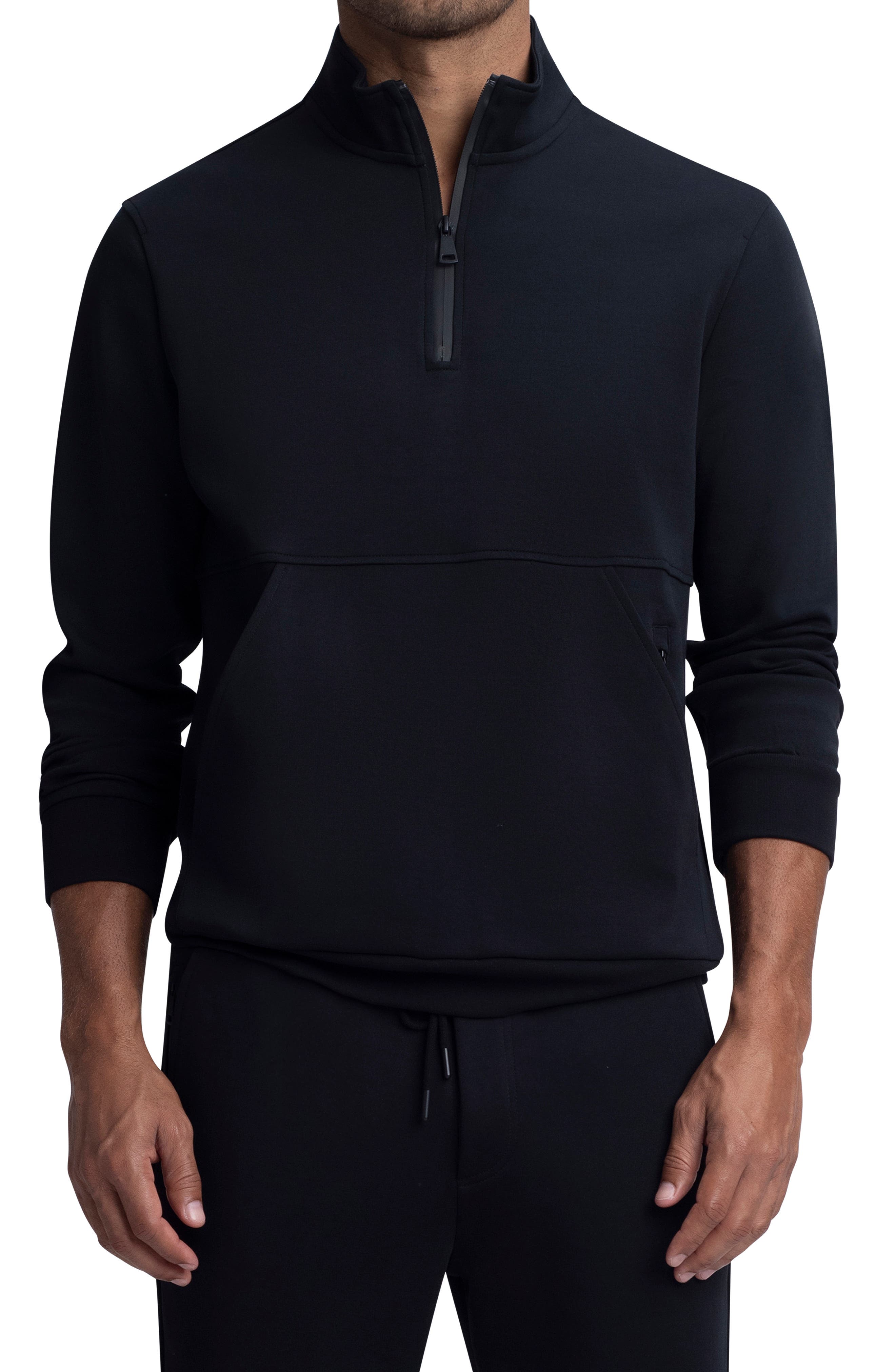 Black Quarter-Zip Sweatshirts for Men 