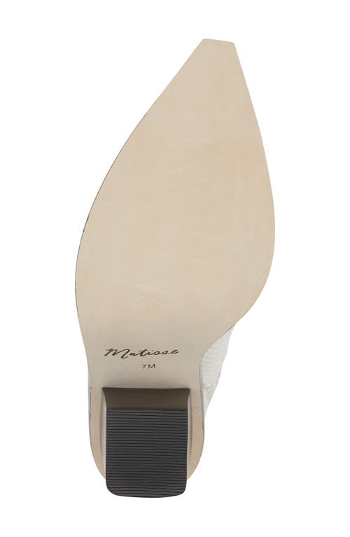 Matisse Deena Pointed Toe Mule In White Snk