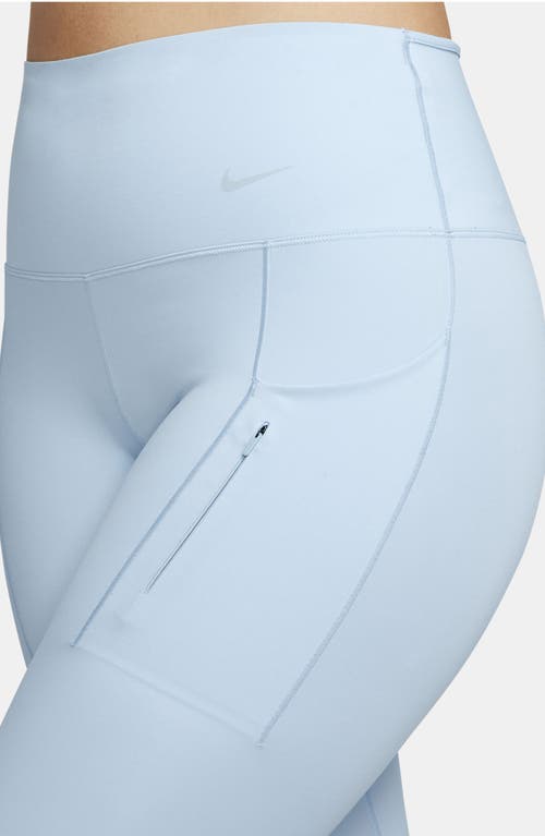 Shop Nike Dri-fit Go High Waist 7/8 Leggings In Light Armory Blue/black