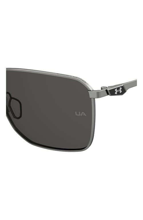 Under Armour 58mm Rectangular Sunglasses In Ruthenium/grey Polar