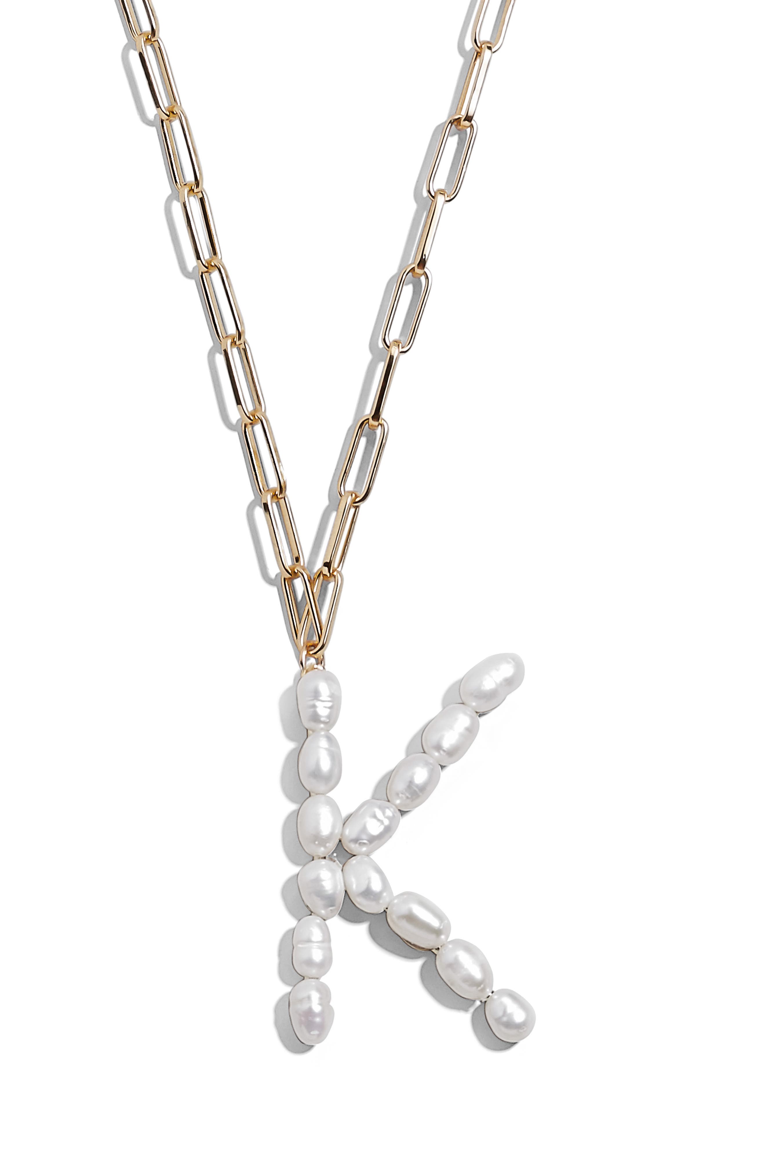 Baublebar Blair Hera Genuine Pearl Initial Pendant Necklace In Pearl K
