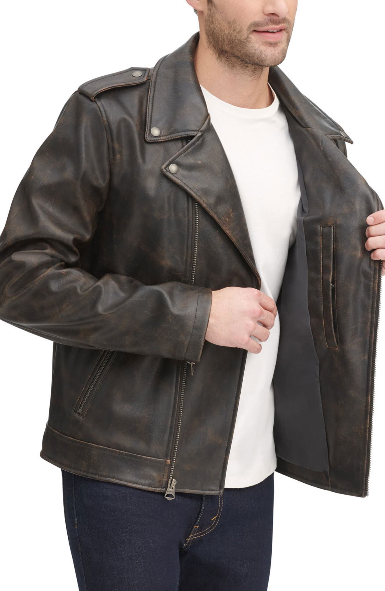 levi's faux leather moto jacket