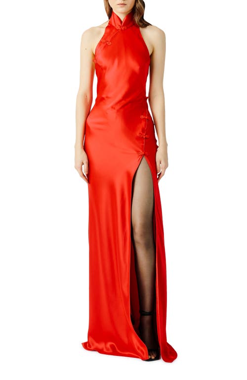 Michelle Open Back Gown in Red