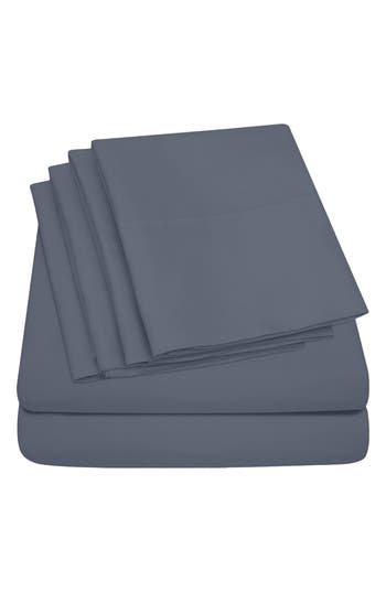 Luxury Home Brushed Microfiber Sheet Set In Light Teal