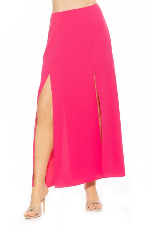 Alexia Admor Women's Sansa Side Slit Maxi Skirt In Hot Pink