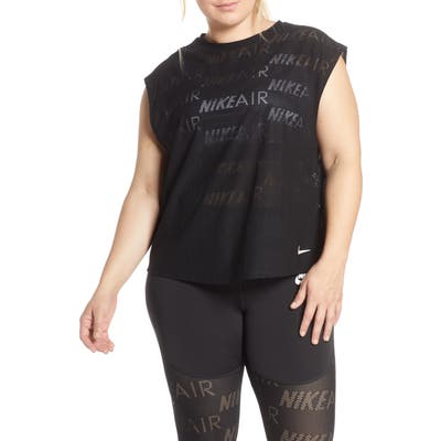 Plus Size Nike Air Perforated Top, Black