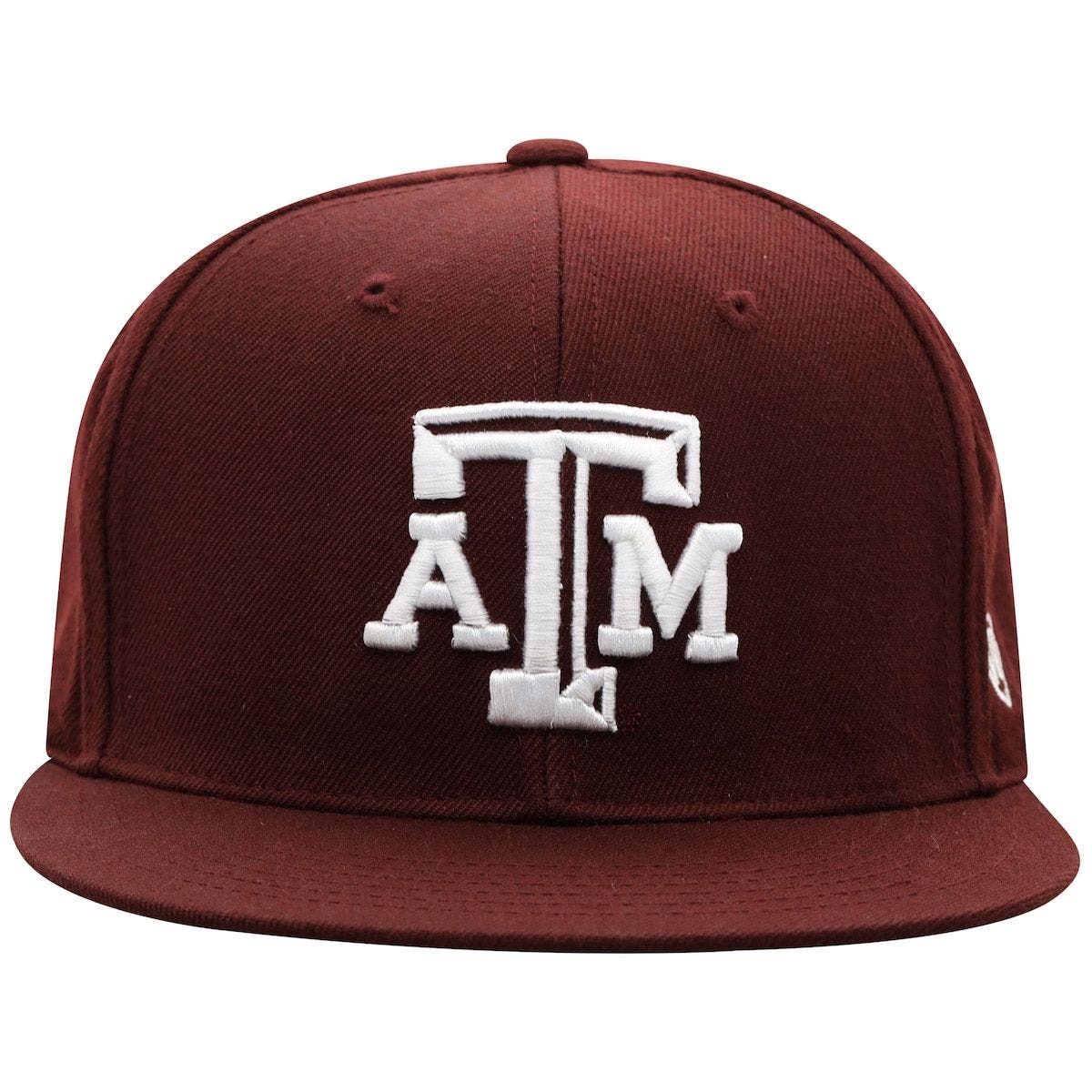 Top of the World Mens Flat Brim Fitted Hat Team Icon Texas A&M Aggies ...
