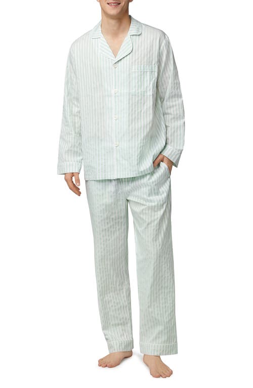 BedHead Pajamas Print Organic Cotton Pajamas in Mint 3D Stripe