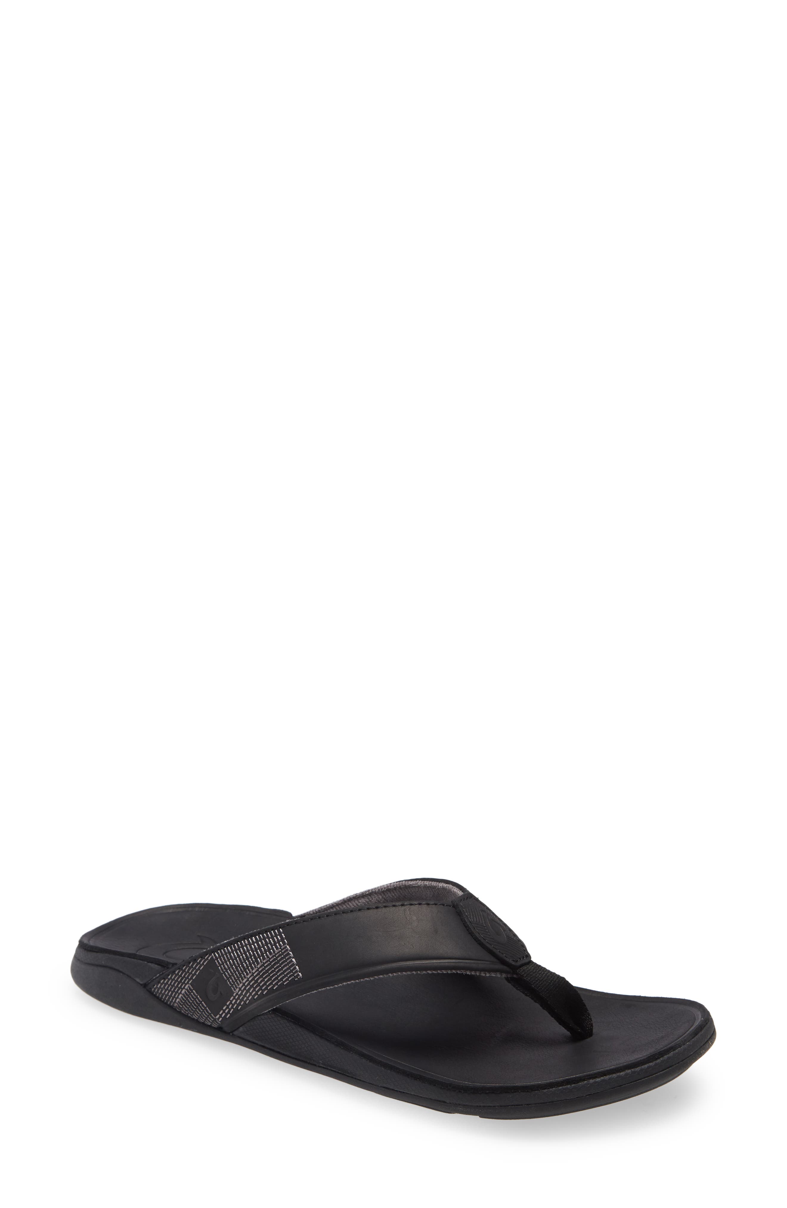 NEW Mens Sandals Medium 9 Black Flip Flops Sport Slides Summer Shoes Pool 